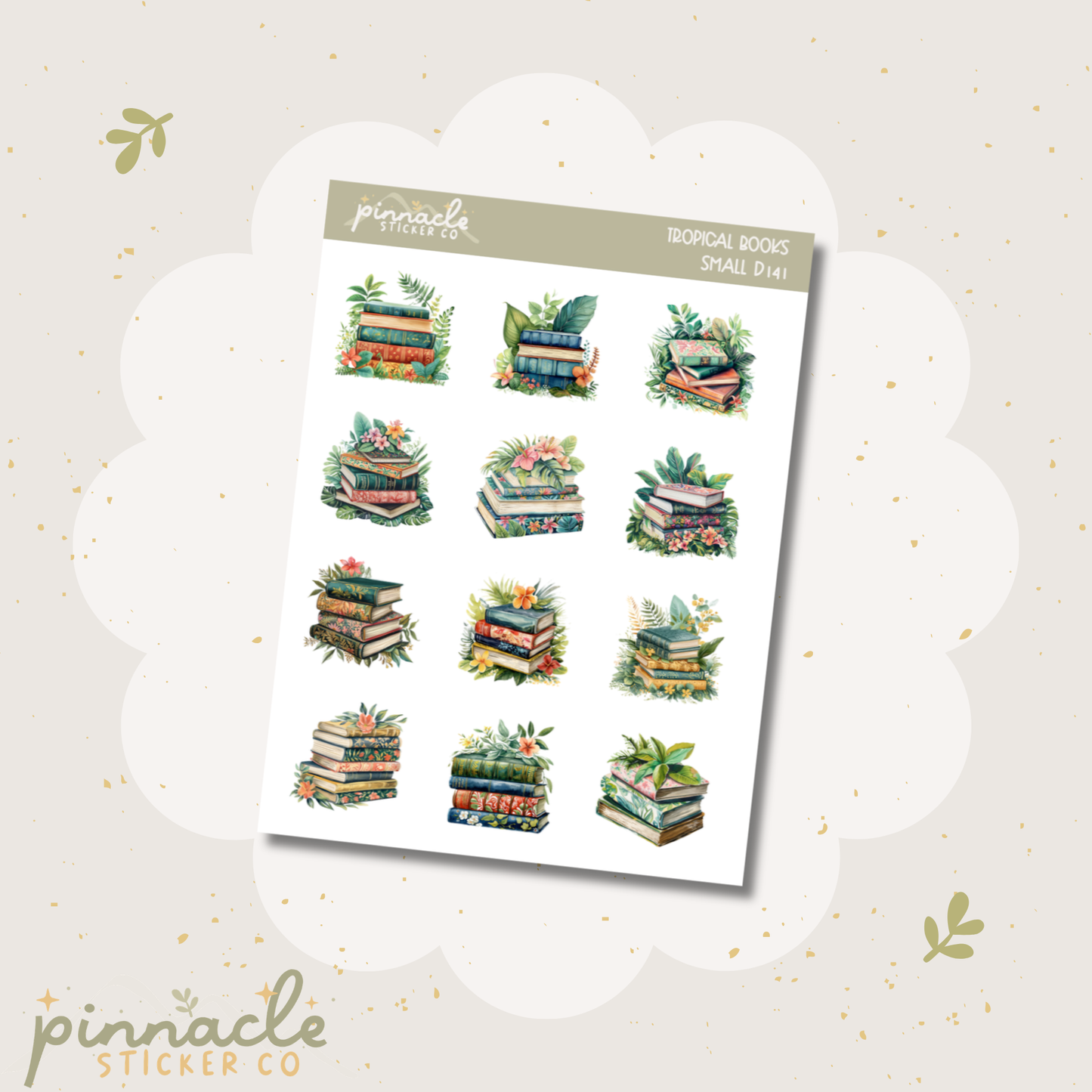 Tropical Books Deco Planner Stickers