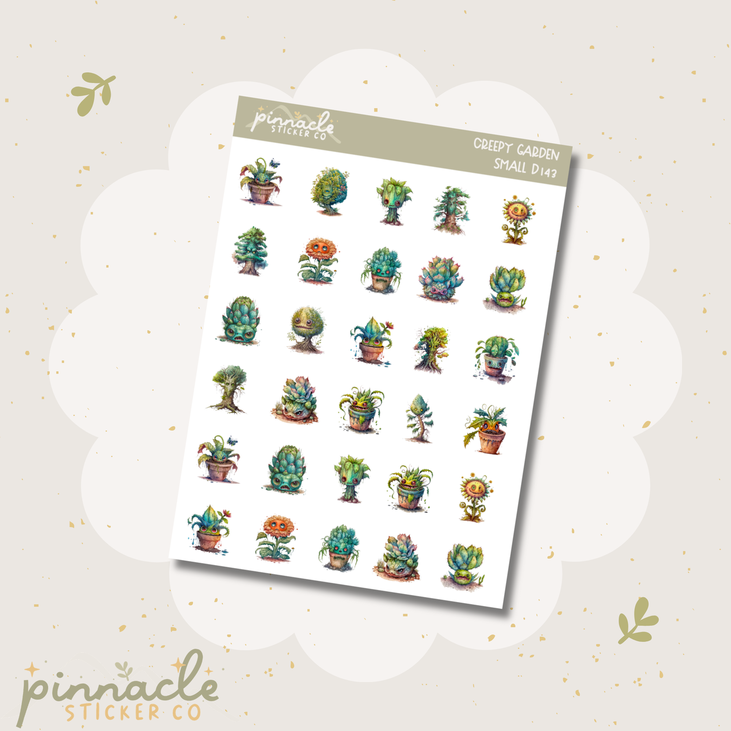 Creepy Garden Deco Planner Stickers