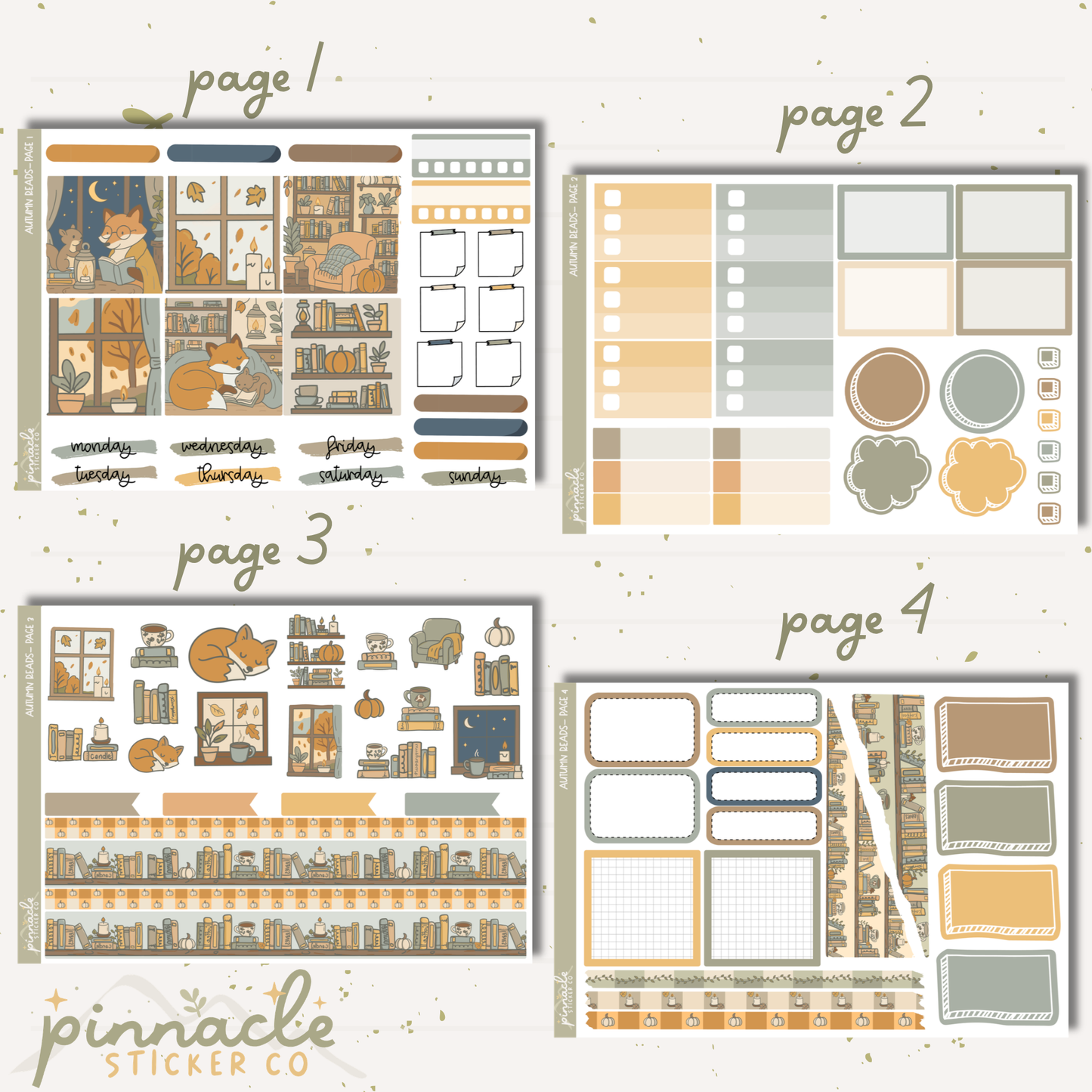 Autumn Reads Weekly Kit Planner Stickers