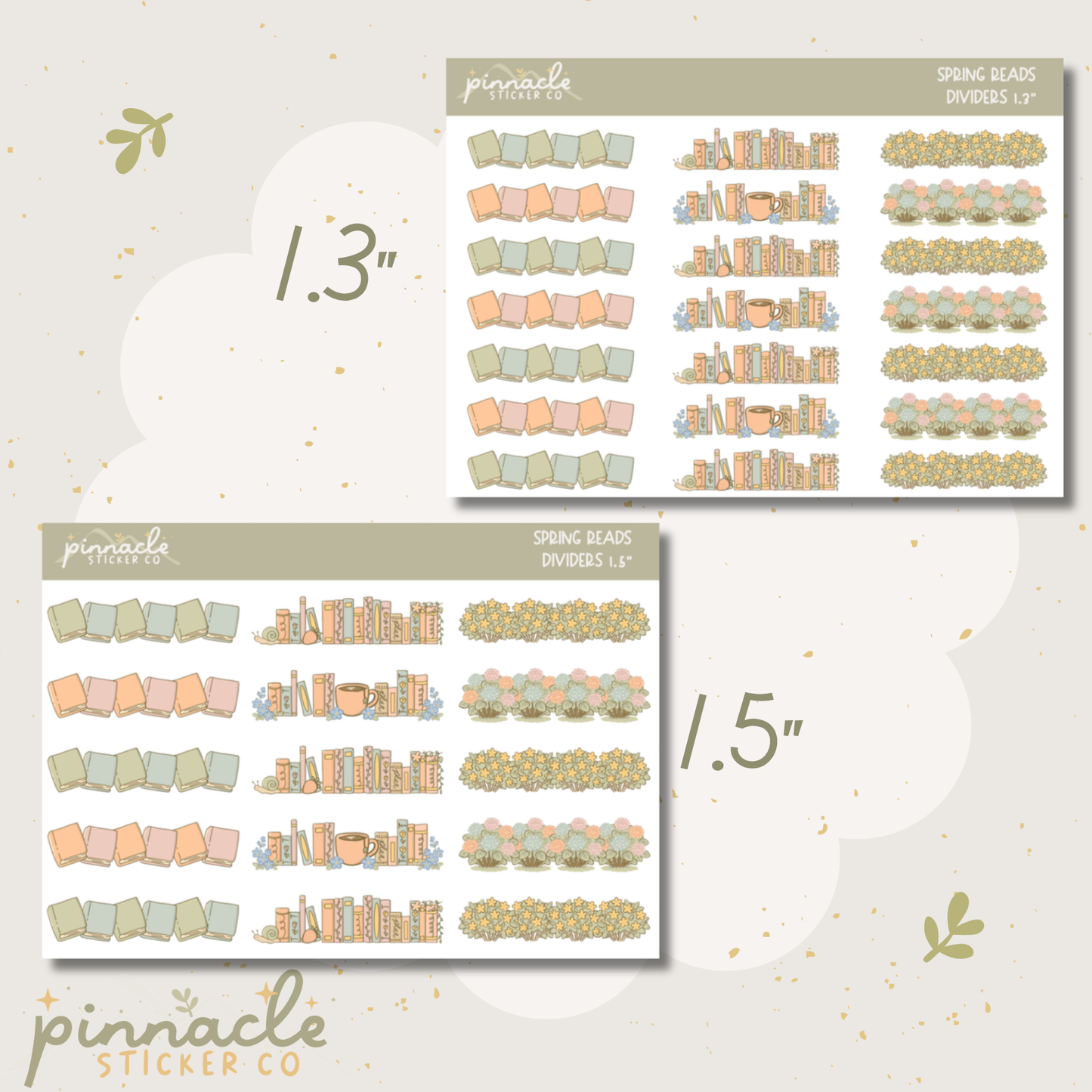 Spring Reads Divider Planner Stickers