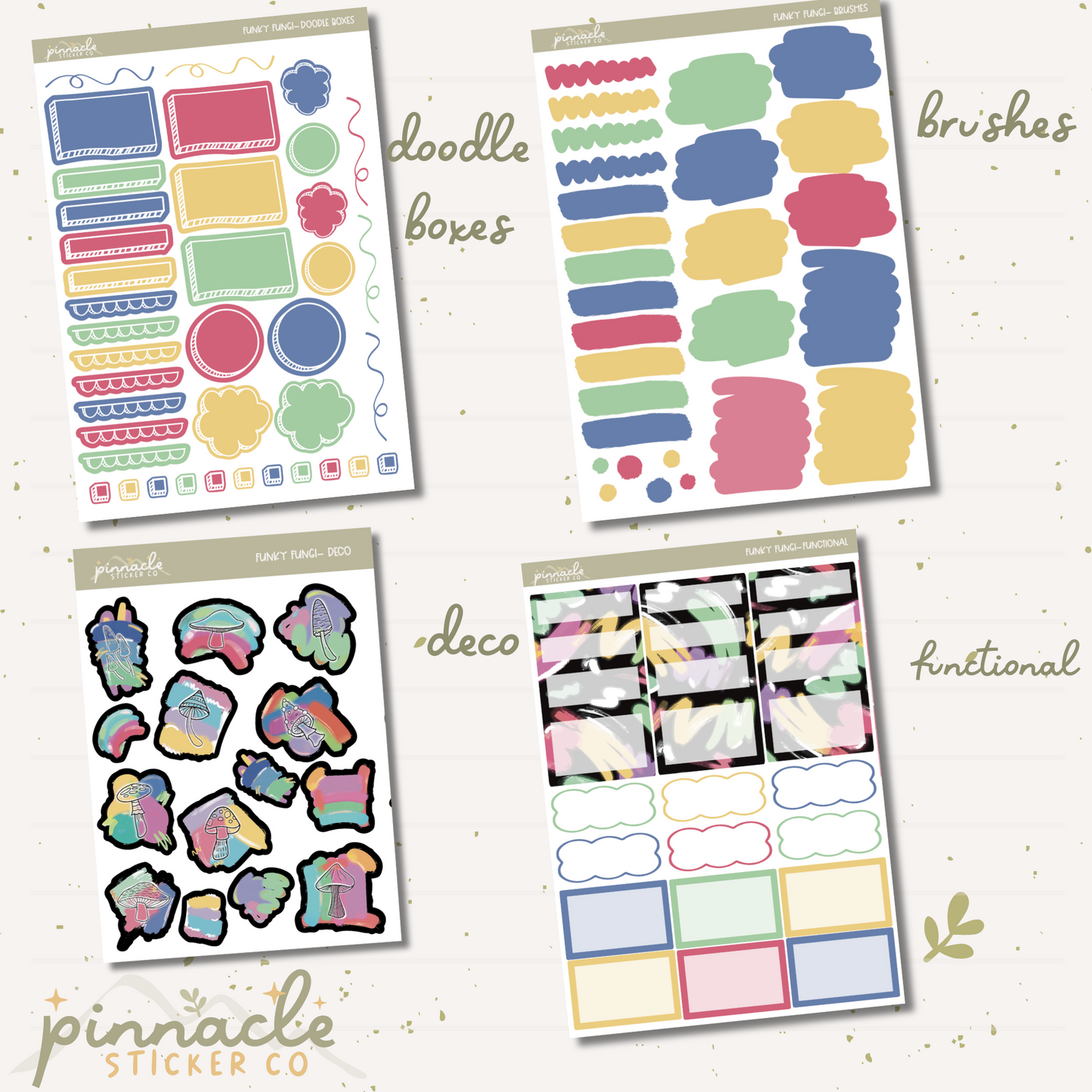 Funky Fungi Weekly Kit Planner Stickers