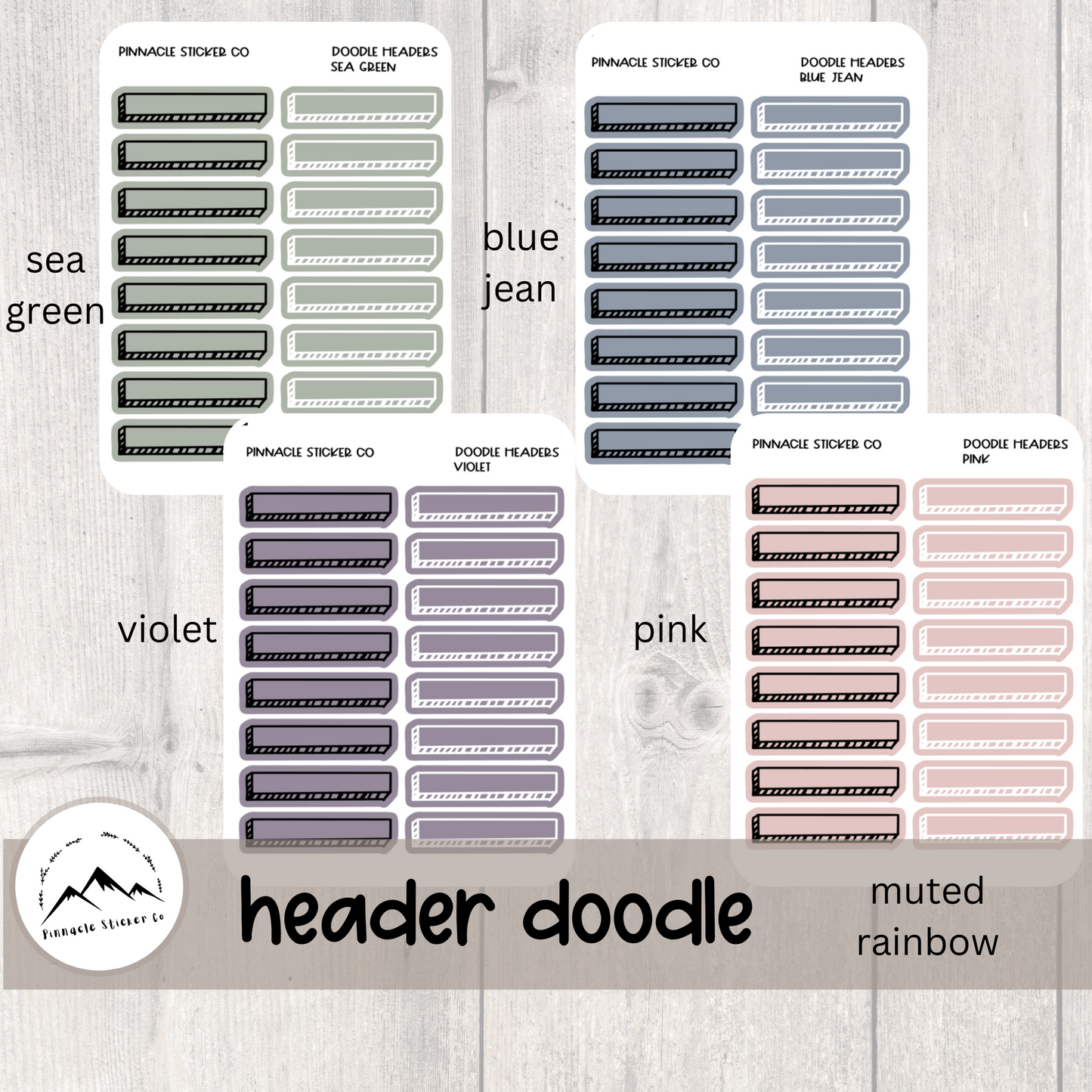 Doodle Box Header Stickers