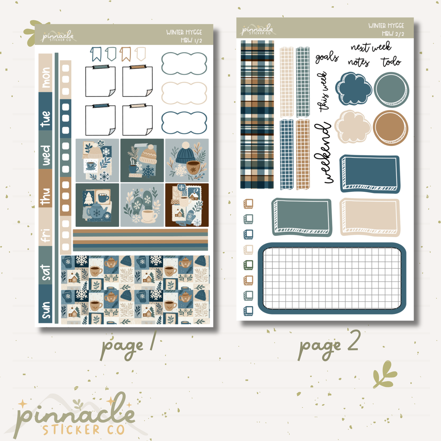 Winter Hygge Hobonichi Weeks Planner Stickers