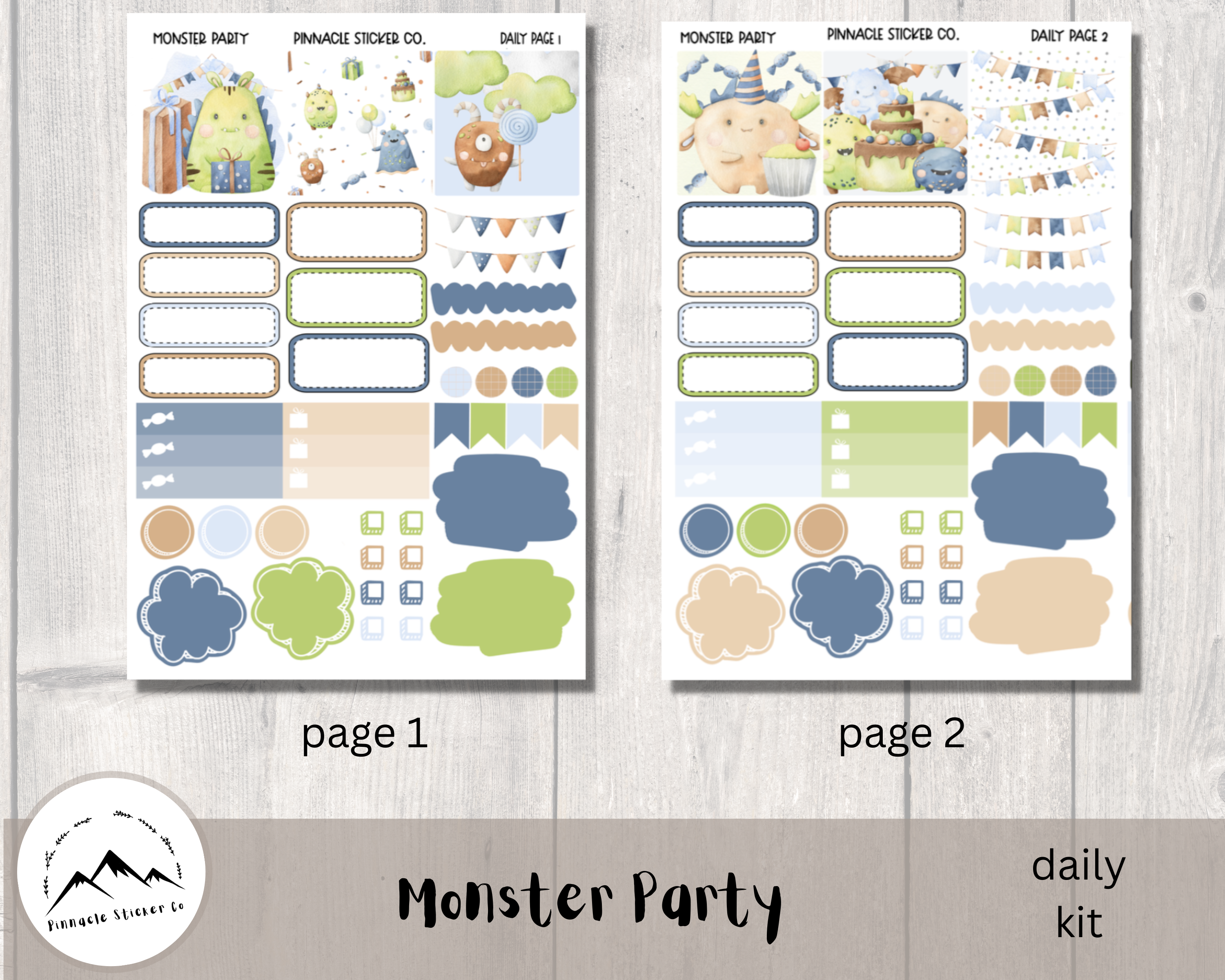 Monster Party Daily Planner Stickers – Pinnacle Sticker Co