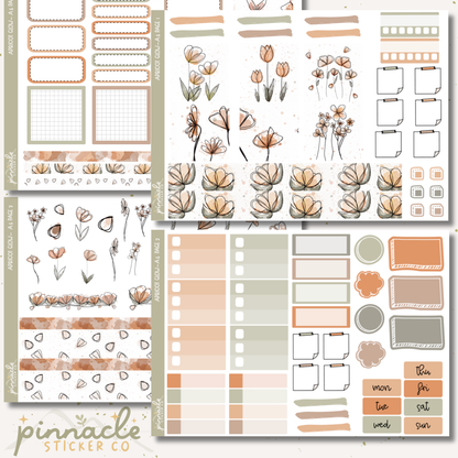 Apricot Glow A5 Kit Planner Stickers