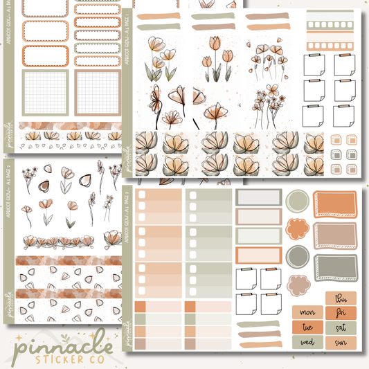 Apricot Glow A5 Kit Planner Stickers