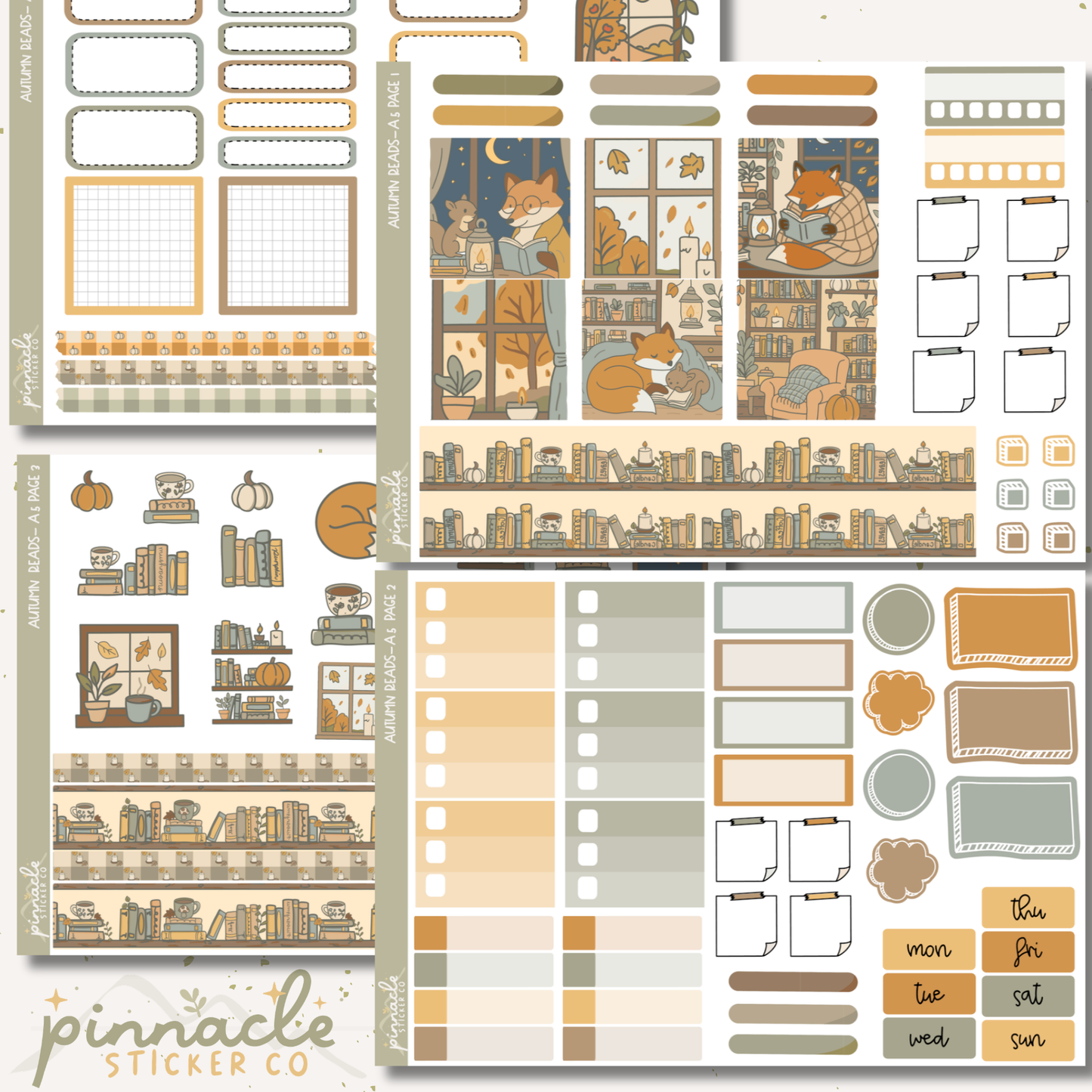 Autumn Reads A5 Kit Planner Stickers