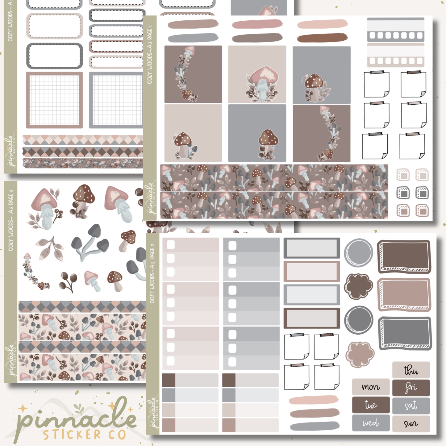 Cozy Woods A5 Kit Planner Stickers