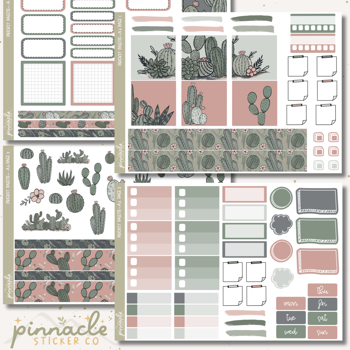 Prickly Palette A5 Kit Planner Stickers