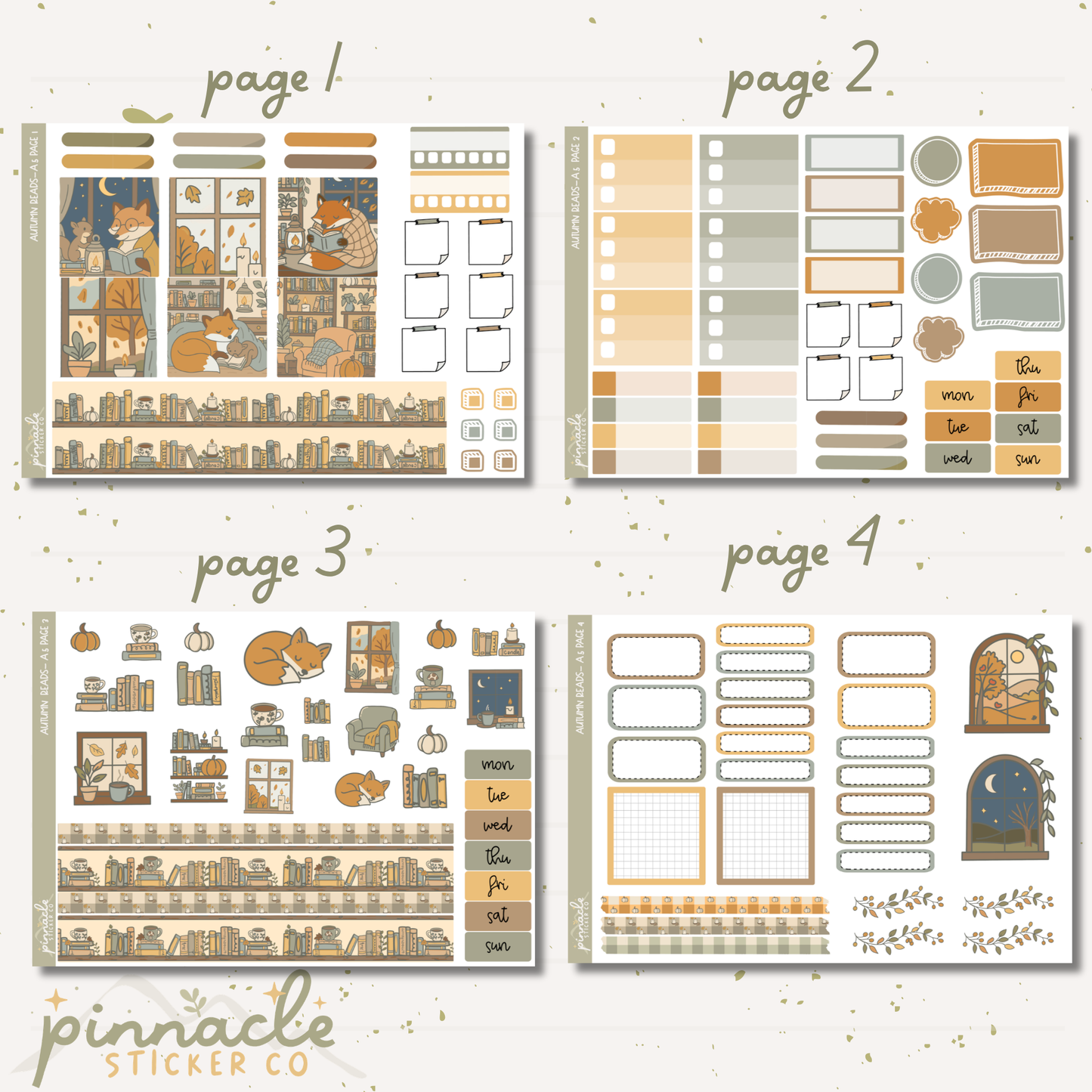 Autumn Reads A5 Kit Planner Stickers