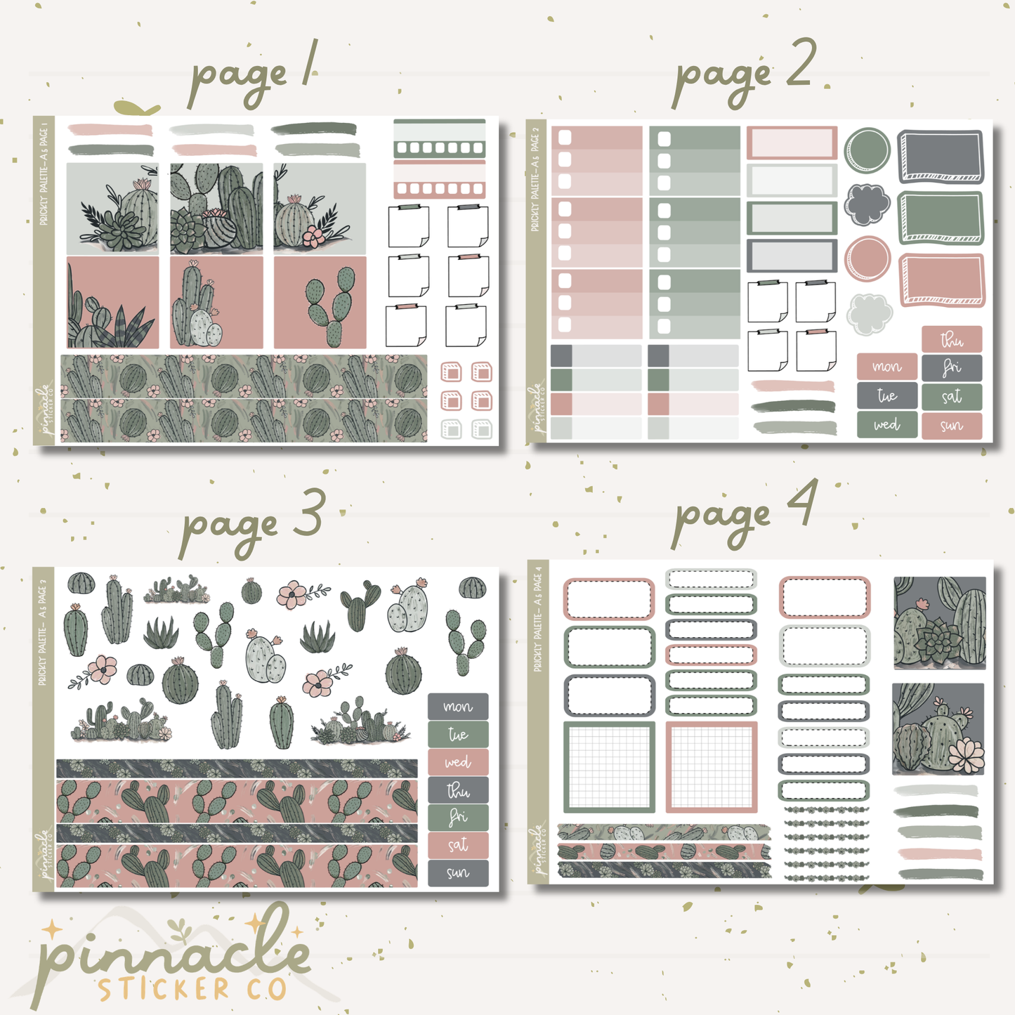 Prickly Palette A5 Kit Planner Stickers