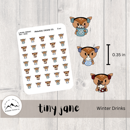 Tiny Winter Drinks Jane Stickers C147