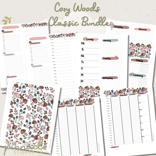 Cozy Woods Planner Inserts Bundle- Classic Size