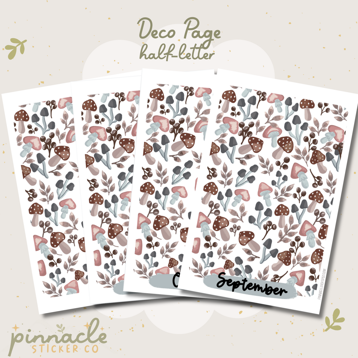 Cozy Woods Deco Page Planner Inserts- Half-Letter Size