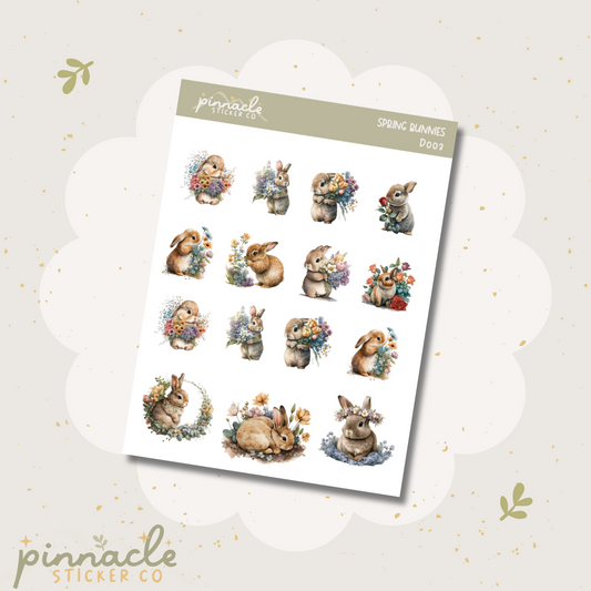 Spring Bunnies Deco Planner Stickers