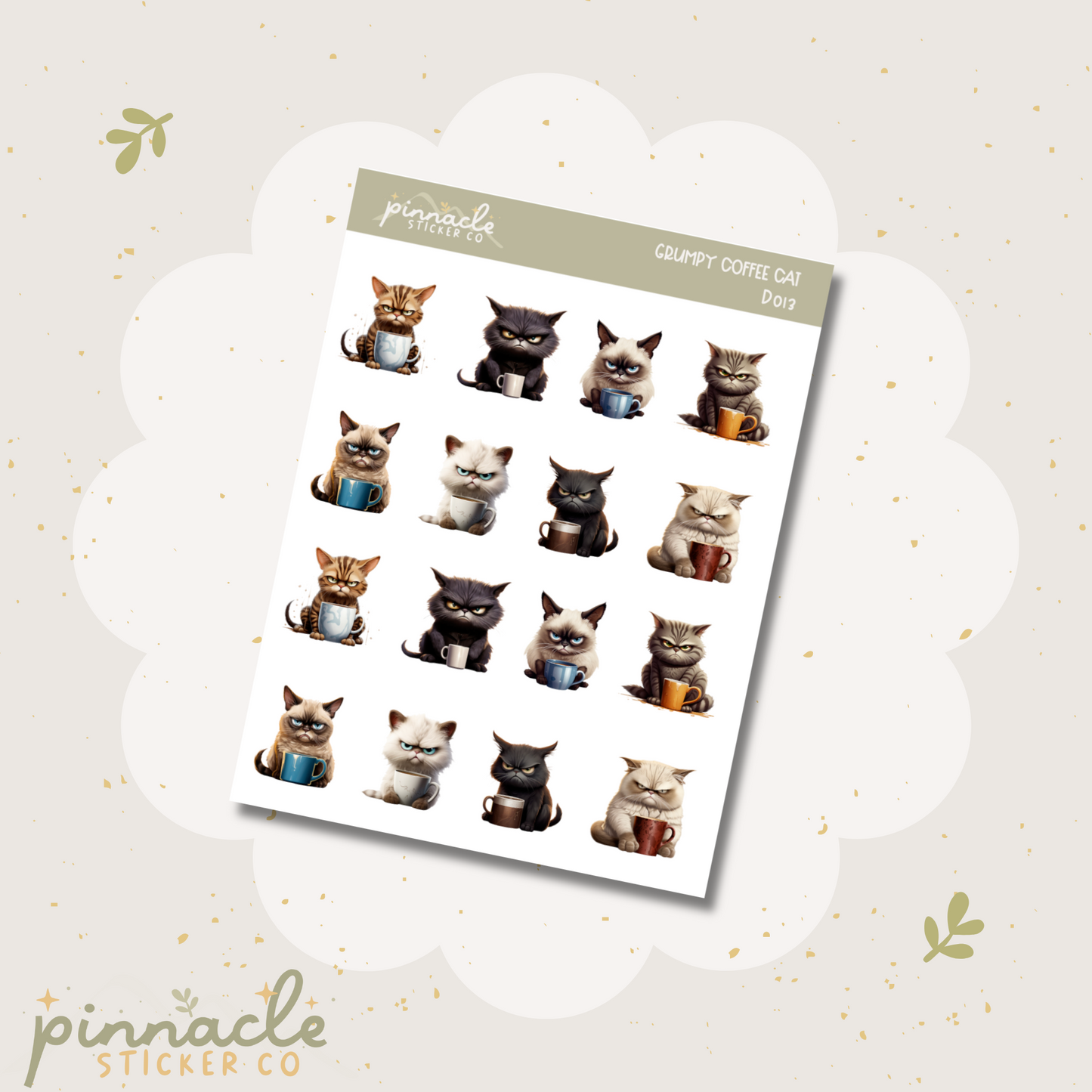 Grumpy Coffee Cats Planner Stickers