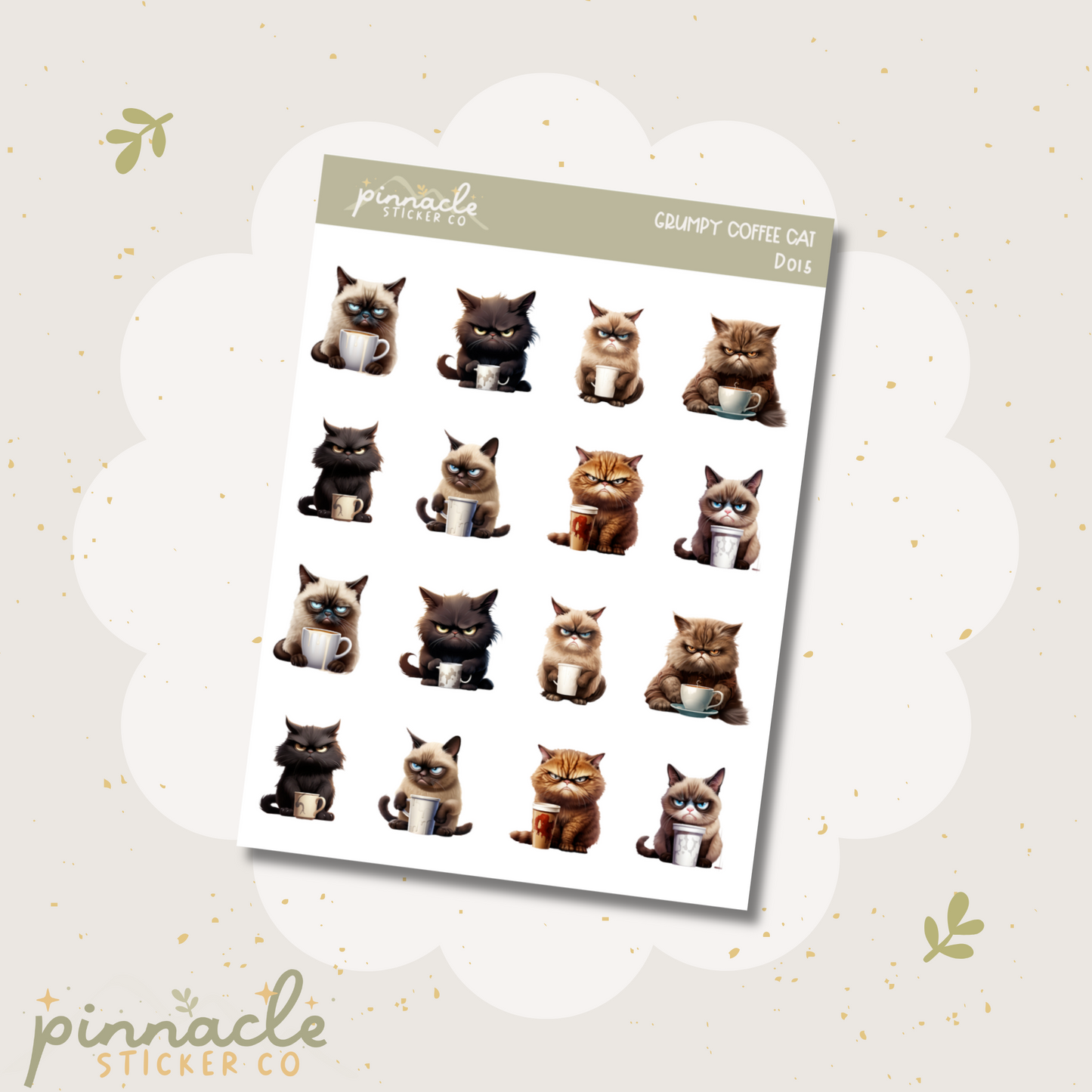 Grumpy Coffee Cats Planner Stickers