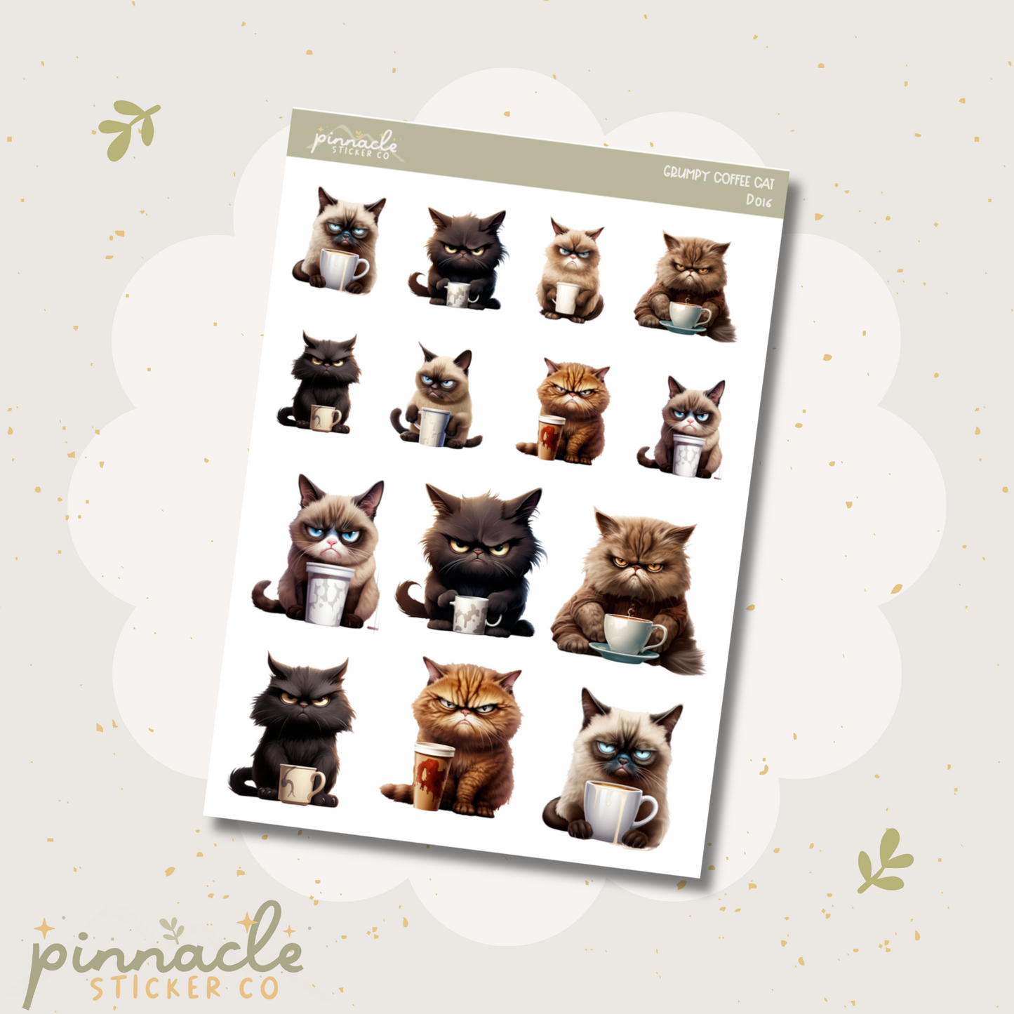 Grumpy Coffee Cats Planner Stickers