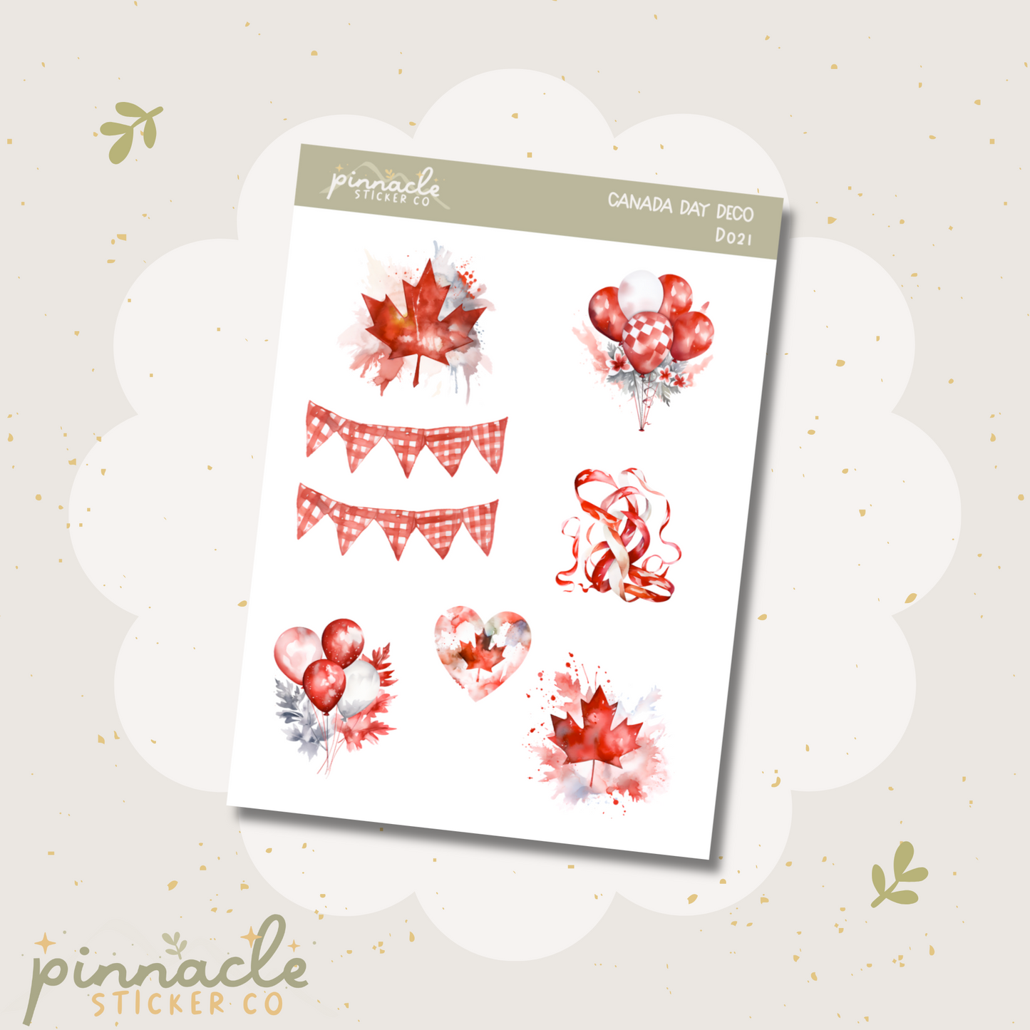 Canada Day Deco Planner Stickers