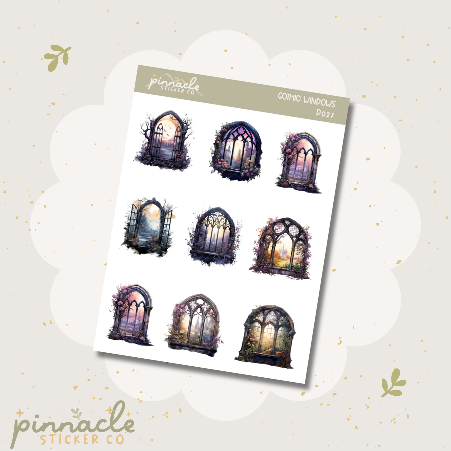 Gothic Windows Deco Planner Stickers