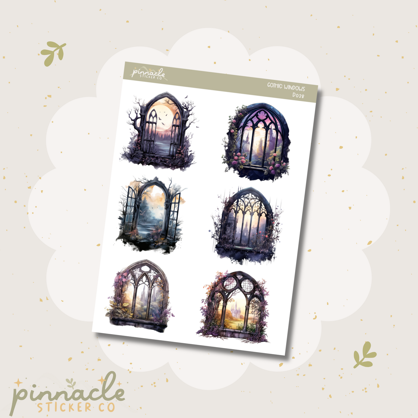 Gothic Windows Deco Planner Stickers