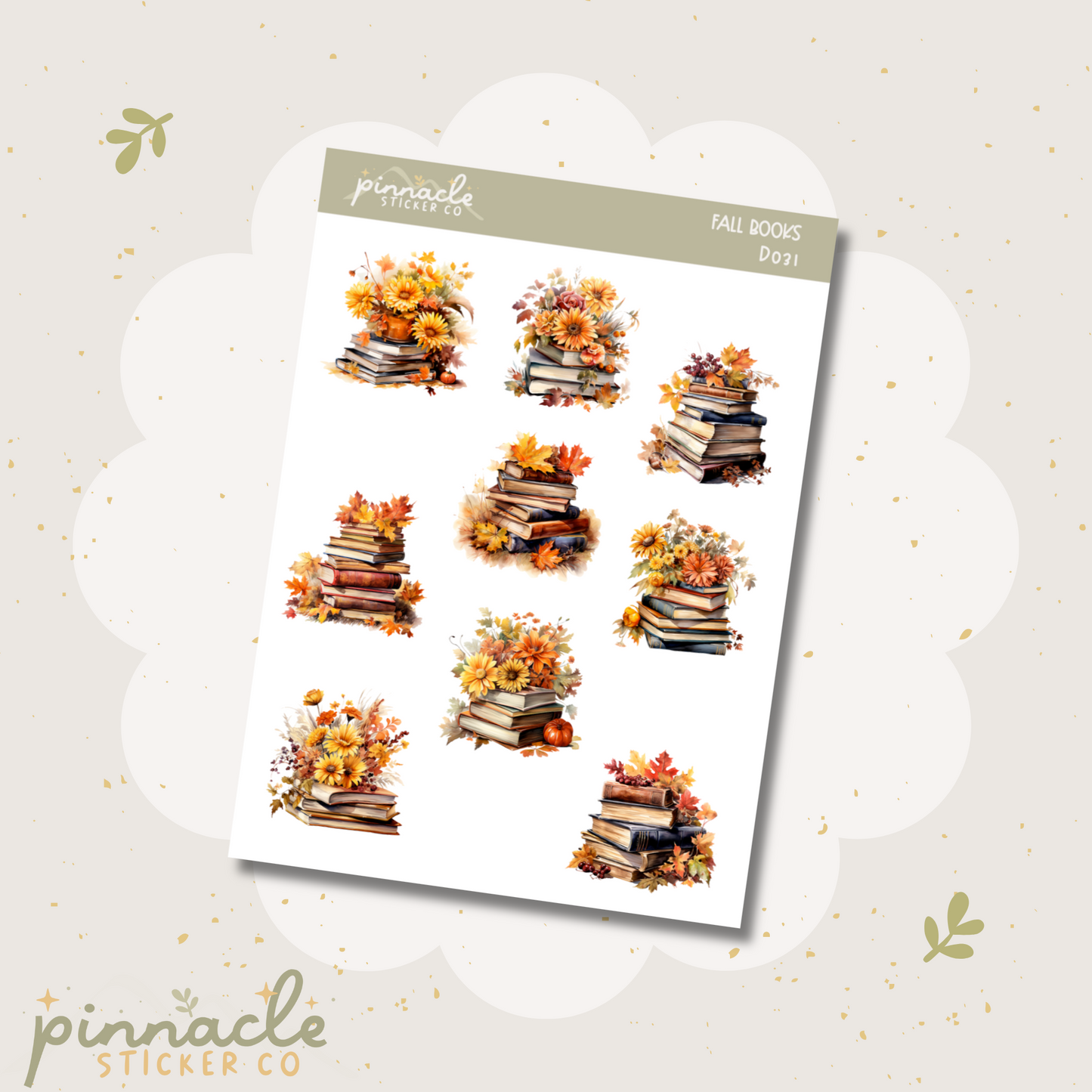 Fall Books Deco Planner Stickers