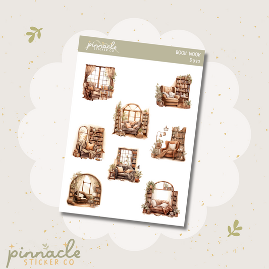 Book Nook Deco Planner Stickers