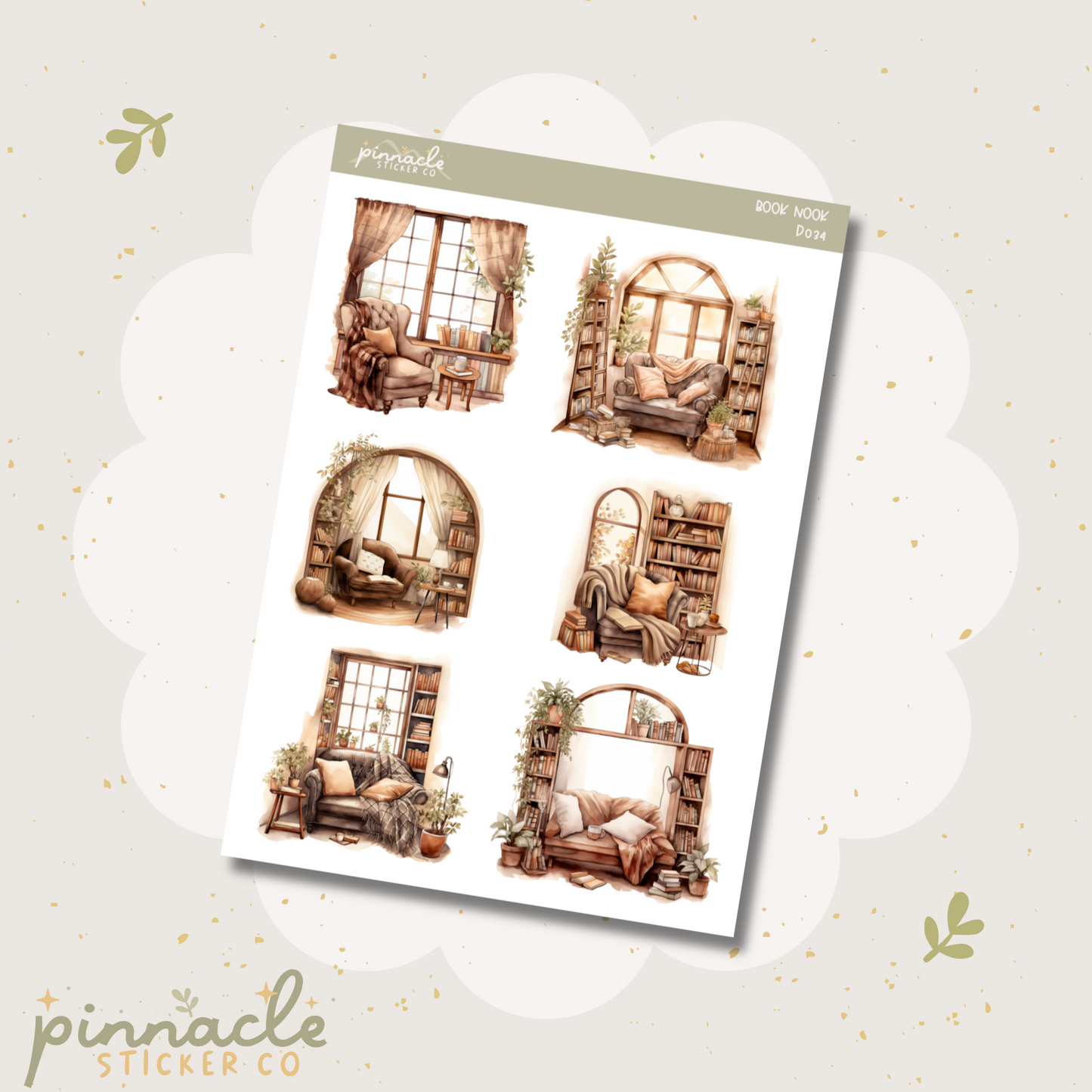 Book Nook Deco Planner Stickers