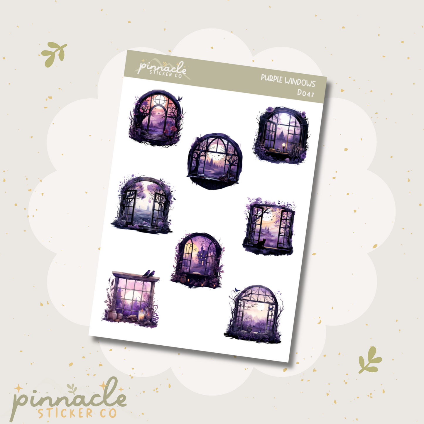 Purple Windows Deco Planner Stickers