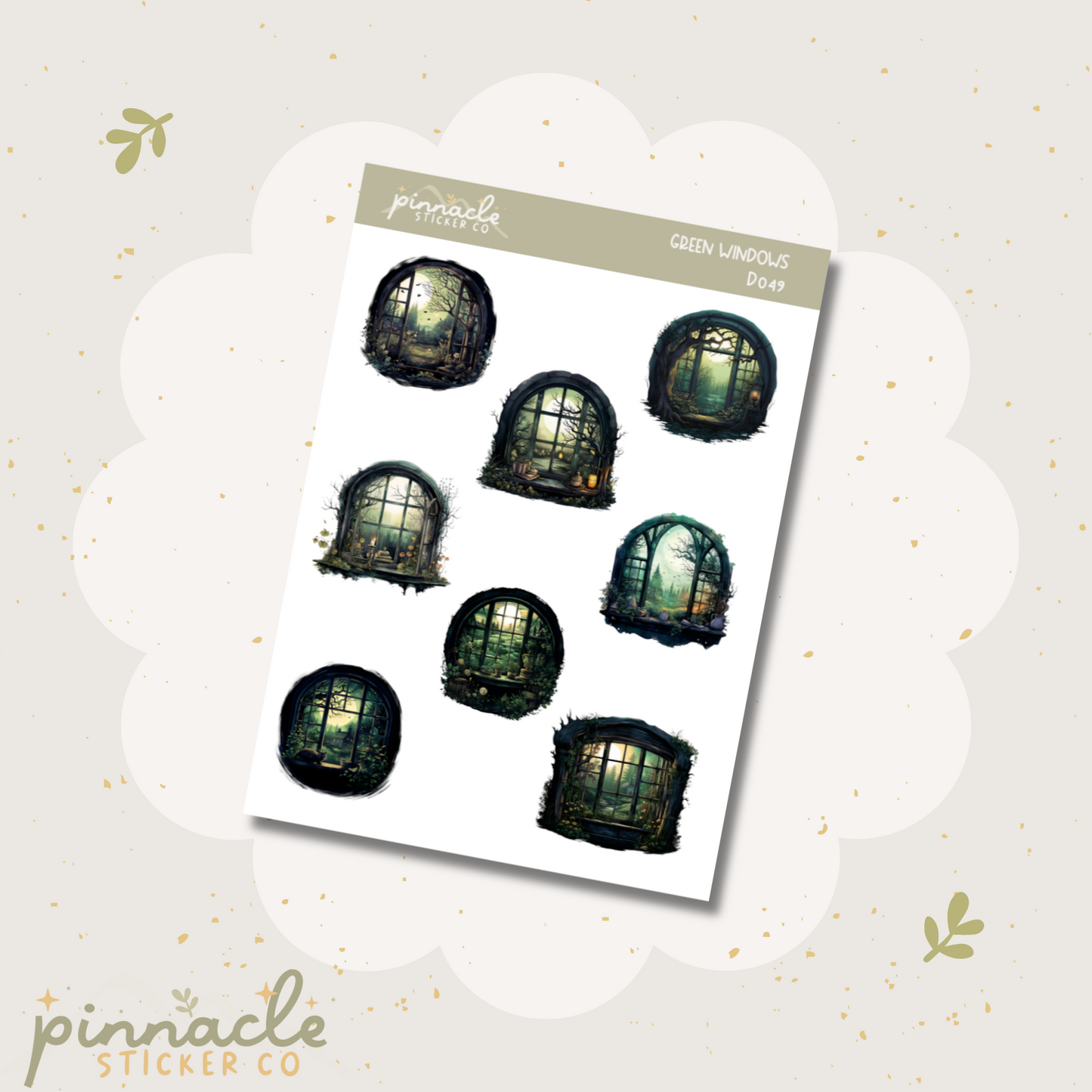 Green Windows Deco Planner Stickers