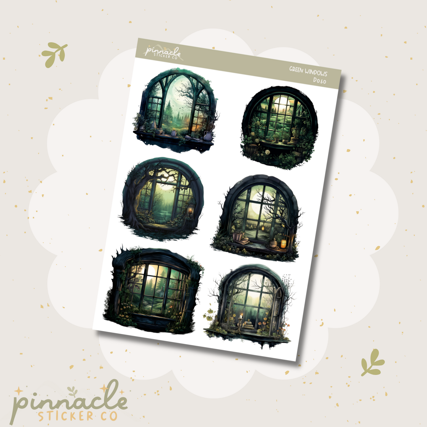 Green Windows Deco Planner Stickers