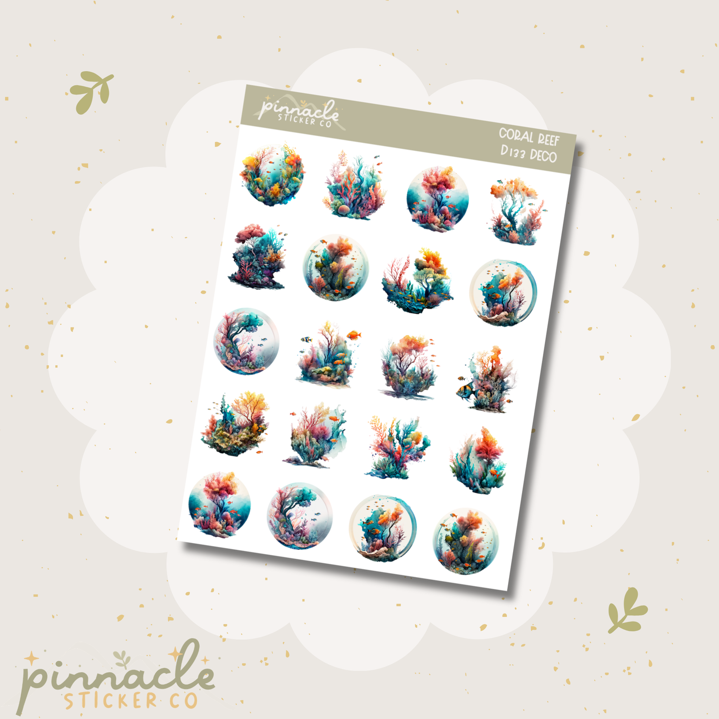 Coral Reef Deco Planner Stickers