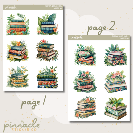 Tropical Books Deco Planner Stickers