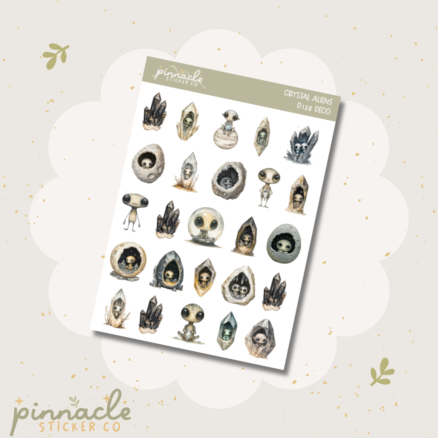 Crystal Aliens Deco Planner Stickers