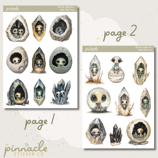 Crystal Aliens Deco Planner Stickers