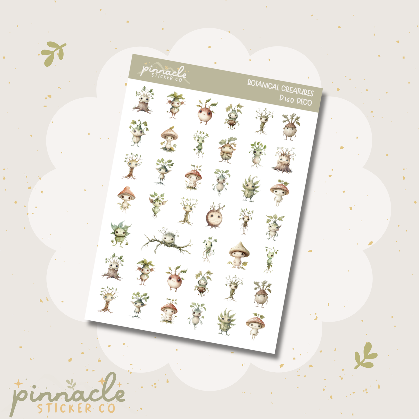 Botanical Creatures Deco Planner Stickers