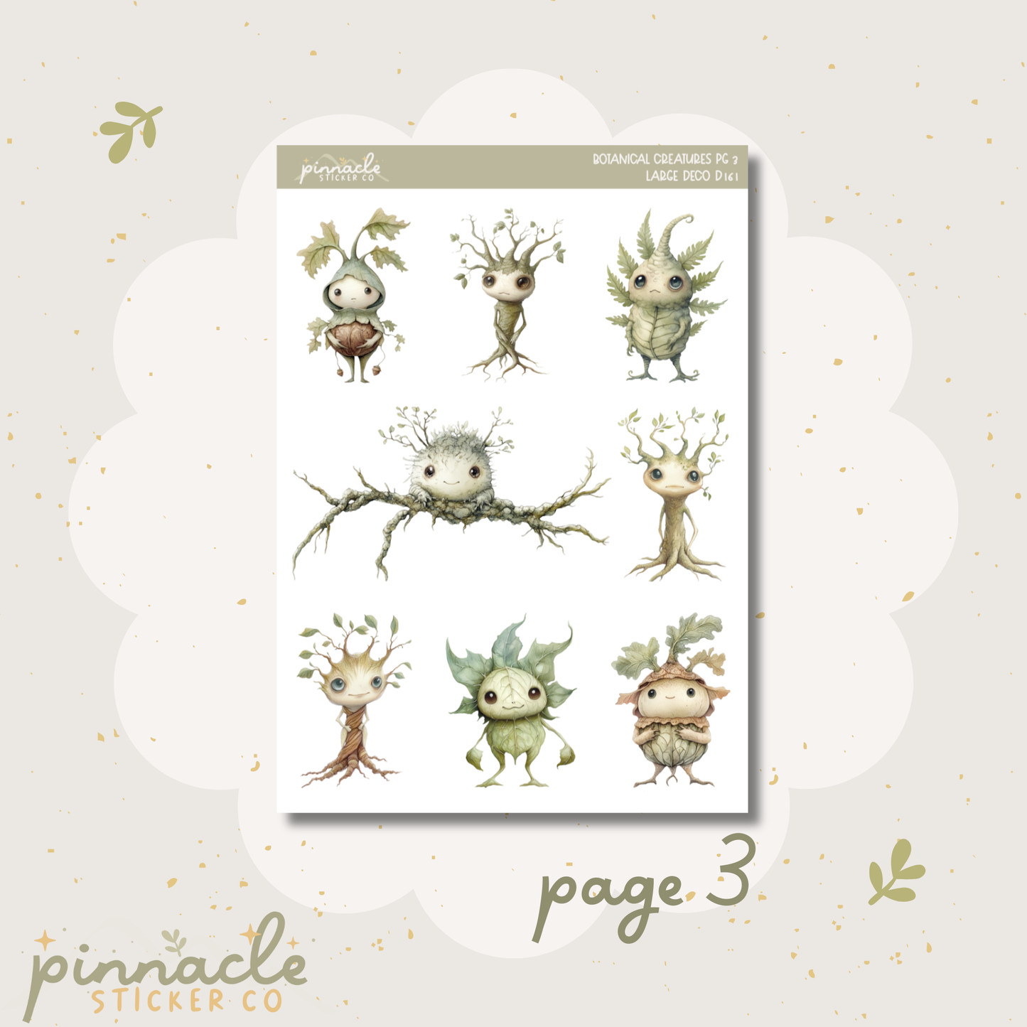 Botanical Creatures Deco Planner Stickers