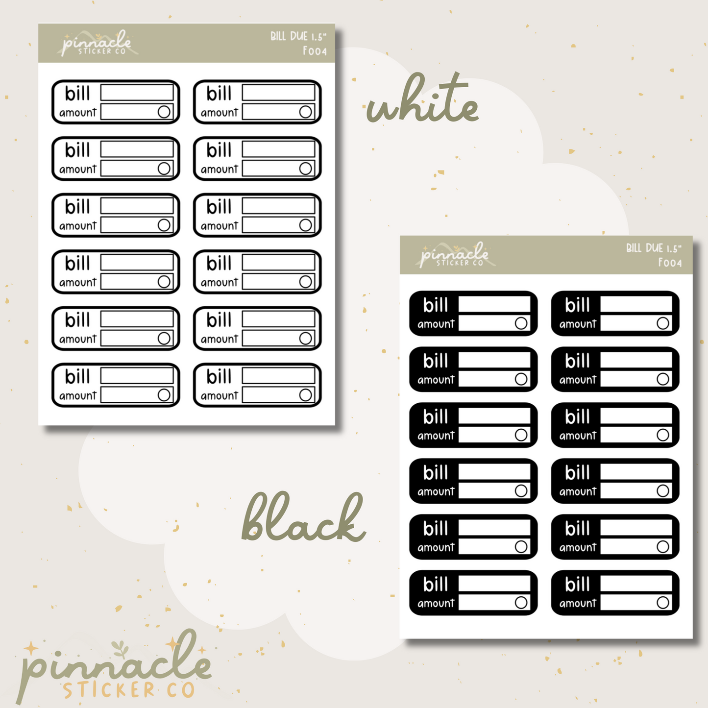 Bill Tracker 1.5" Functional Stickers