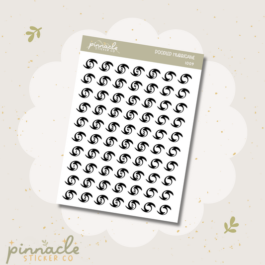 Hurricane Doodle Icon Stickers I009