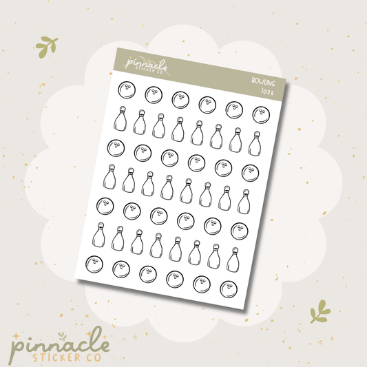 Bowling Doodle Icon Stickers I025