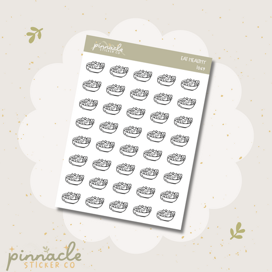 Eat Healthy Doodled Icon Stickers I069