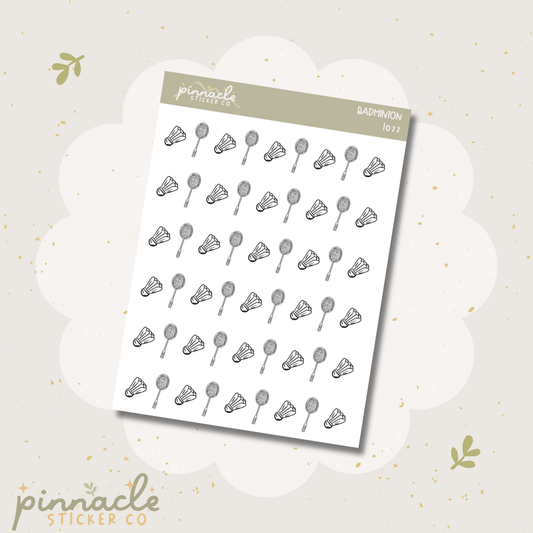 Badminton Doodle Icon Stickers I077