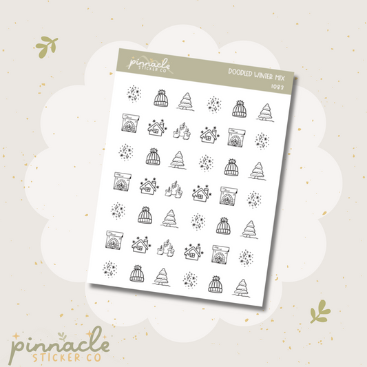 Winter Mix Doodle Icon Stickers I083