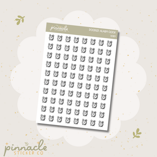 Alarm Clock Doodle Icon Stickers I089