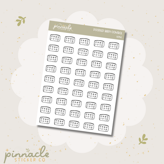 Birth Control Doodle Icon Stickers I096