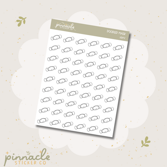 Mask Doodle Icon Stickers I097