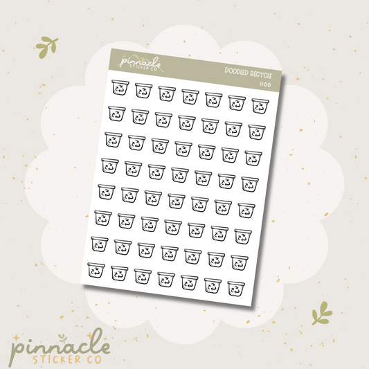 Recycle Doodle Icon Stickers I100