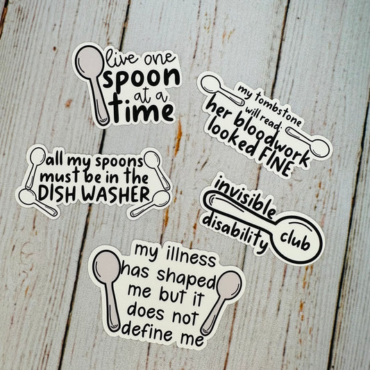 Spoonie Waterproof Diecut Planner Stickers