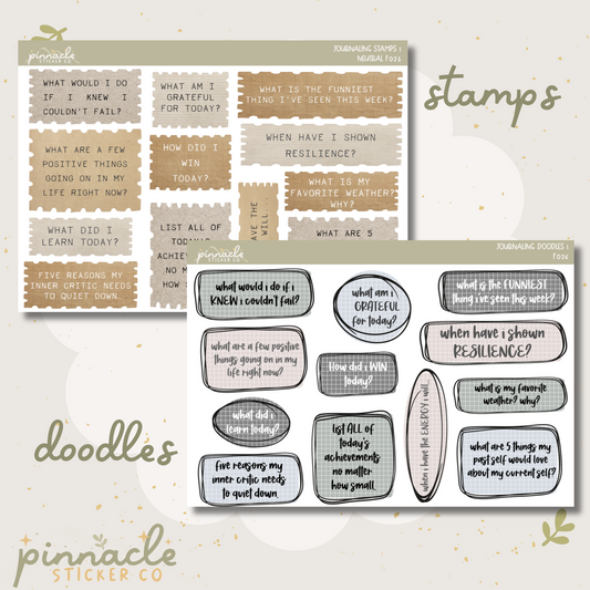 Anxiety Journaling Prompt Stickers
