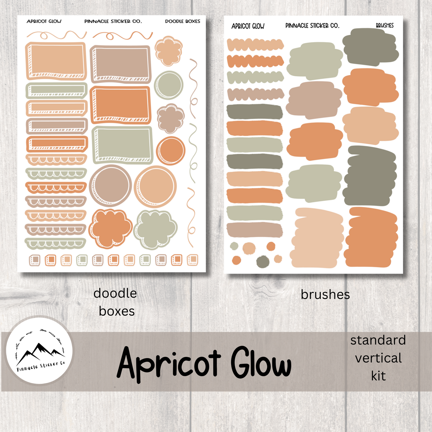 Apricot Glow Weekly Kit Planner Stickers